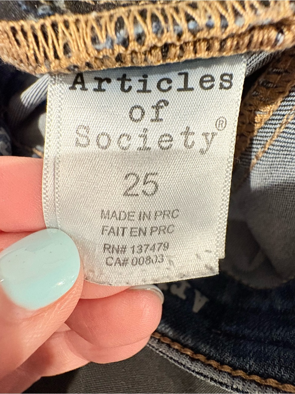 Articles of Society Y2K Light Wash Indie Mid Rise Stretch Skinny Jeans size 25 - Picture 5 of 12